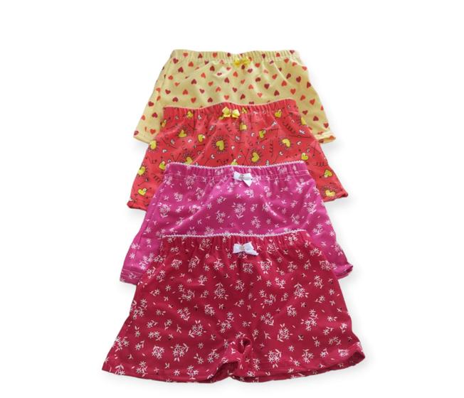 Imagem de kit 10 Calcinhas Shortinho Infantil Box Boxer Cueca Feminina  Atacado