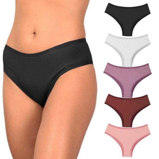 Imagem de Kit 10 Calcinhas Tangão Feminino de Conforto Cotton Algodão Macio Laterais Largas Lingerie Atacado