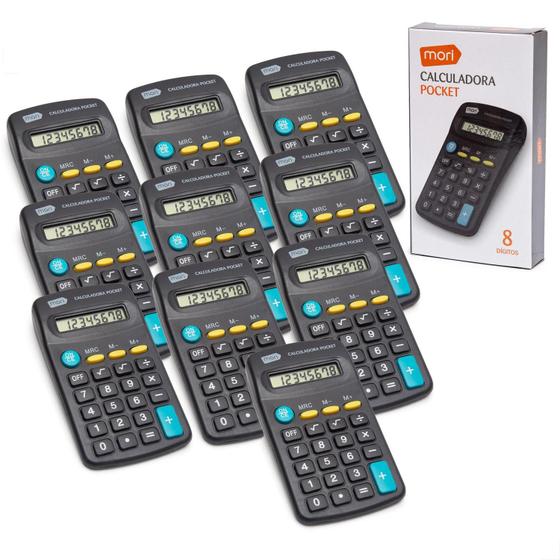 Imagem de Kit 10 Calculadora Bolso 08 Dígitos Pequena Escolar Comércio