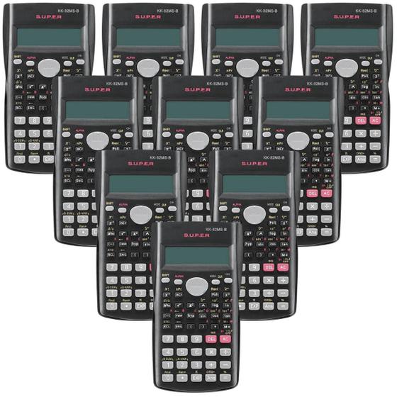 Imagem de Kit 10 Calculadora Científica 240 Funções com Capa Faculdade