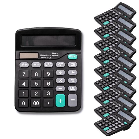 Kit 10 Calculadoras De Mesa Teclas Grandes E Visor Inclinado 12 Dígitos Comercial Menor preço em Kit 10 Calculadoras De Mesa Teclas Grandes E Visor Inclinado 12 Dígitos Comercial