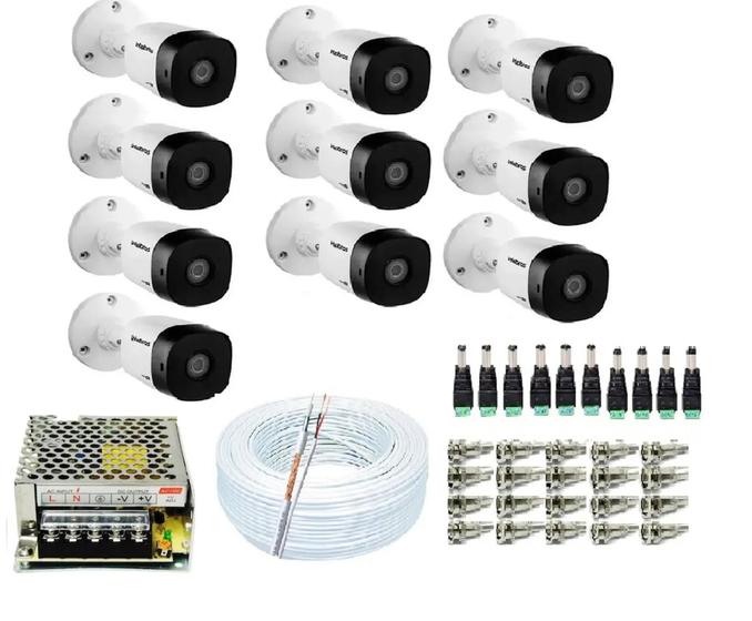 Kit 10 Câmera Intelbras C/ Infravermelho 20m Vhc 1120 B + Assessórios Menor preço em Kit 10 Câmera Intelbras C/ Infravermelho 20m Vhc 1120 B + Assessórios