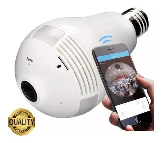 Imagem de Kit 10 Camera Lampada 360 Ip Segurança Espia Wifi