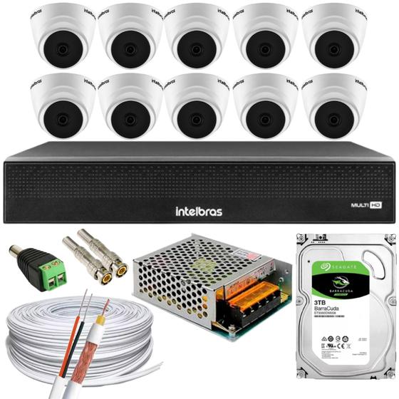 Imagem de Kit 10 Câmeras 1220D Mic Internas dvr mhdx1016 3tb C/ Microfone