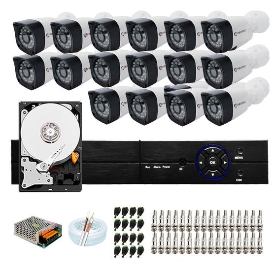 Kit 10 Câmeras de Segurança 20 Metros Câmera 1020A JL Protec Full 1080p Câmera de Segurança e