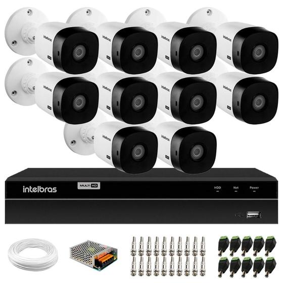 Imagem de Kit 10 Câmeras Intelbras VHL 1220 Bullet HDCVI LITE Full HD 1080p, Lente 3.6mm, Visão Noturna 20m, IP66 + DVR Intelbras MHDX 1216 Full HD 16 Canais