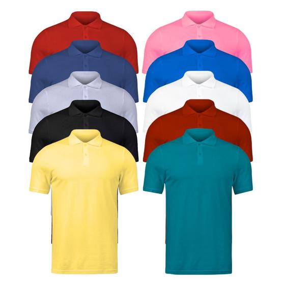 Imagem de Kit 10 Camiseta Gola Polo Masculino Do P Ao G3