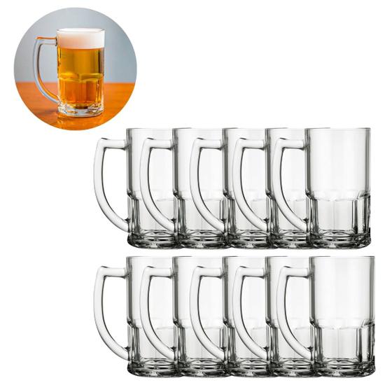 Imagem de Kit 10 Canecas Linha Vitamina 320ML Transparente P/ Chopp Bar