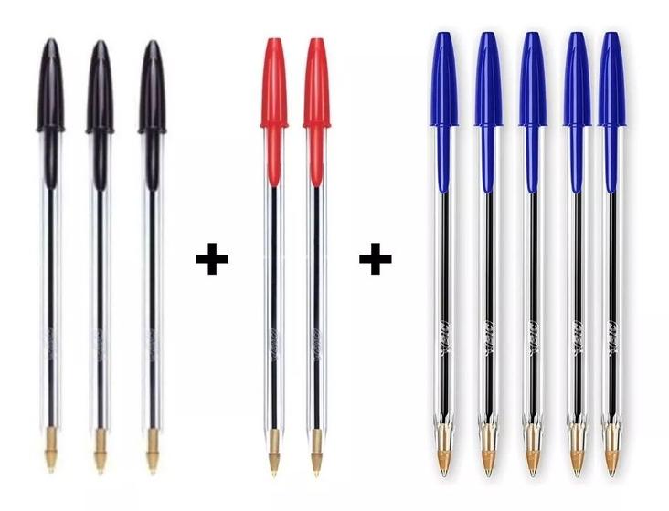 Imagem de Kit 10 Canetas Bic Cristal Ponta Média 1.0 Esferográfica