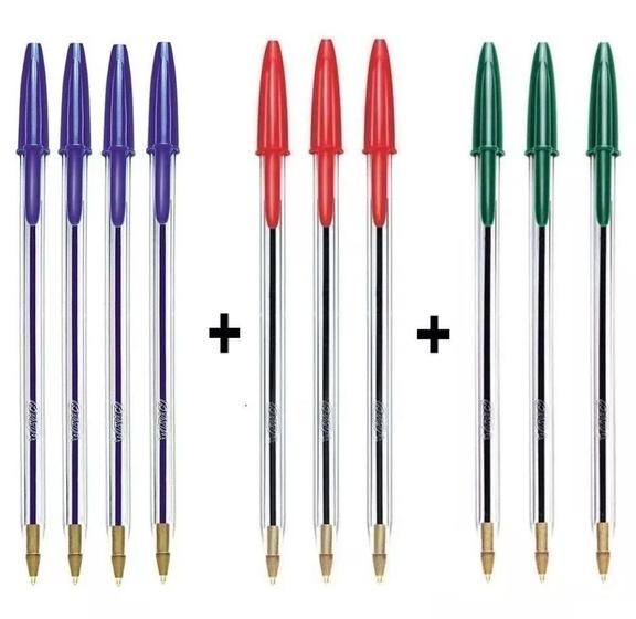 Imagem de Kit 10 Canetas Bic Cristal Ponta Média 1.0 Esferográfica