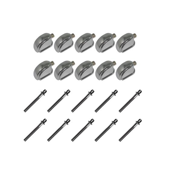 Kit 10 Canoas Tom Caixa Cromo 19.10 + 10 Parafuso 51x 6mm M6 - Spanking Imagem de Kit 10 Canoas Tom Caixa Cromo 19.10 + 10 Parafuso 51x 6mm M6