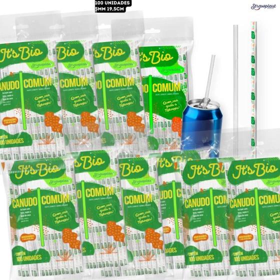 Imagem de Kit 10 Canudo Bebidas Sucos It'S Bio Biodegradável 1.000Un