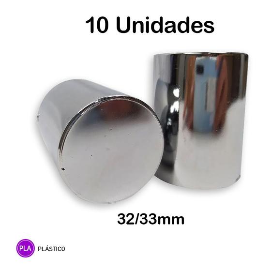 Imagem de Kit 10 Capa Porca Cromada Boliviana - 32mm e 33mm