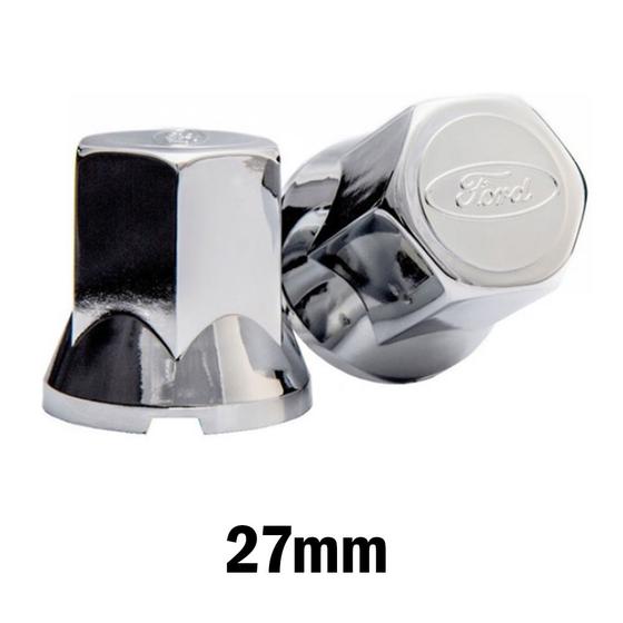 Imagem de Kit 10 Capa Porca Cromada Com Logo Ford - 33mm