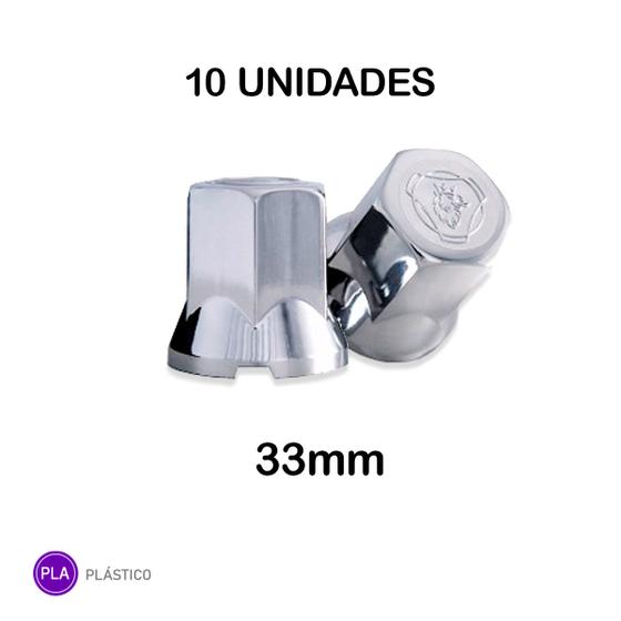 Imagem de Kit 10 Capa Porca Cromada Com Logo SC - 33mm