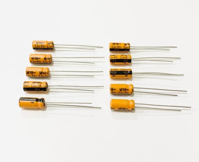 Imagem de Kit 10 Capacitor Eletrolítico 3,3uf 63v - MPC