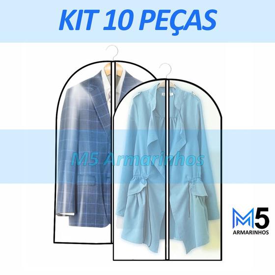 Kit 10 Capas Protetora Para Roupas Terno Vestido Roupa Zíper Menor preço em Kit 10 Capas Protetora Para Roupas Terno Vestido Roupa Zíper