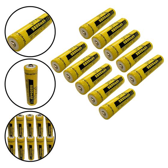 Imagem de Kit 10 Cargas Recarregáveis 9800mAh 3.7V para Lanternas