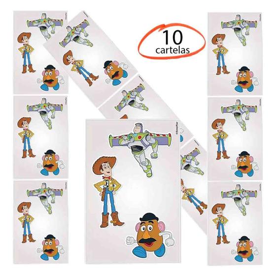 Imagem de Kit 10 Cartelas Adesivos de Parede Toy Story Disney Gedex