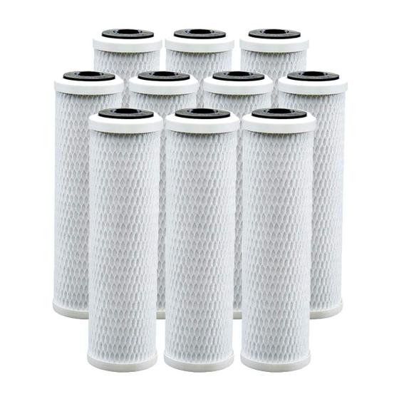 Imagem de Kit 10 Carvão Block 9 3/4 Elemento Filtrante - (10 Unidades)