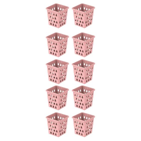Imagem de Kit 10 Cesto Cestinho Organizador Multiuso Quadrado Alto Decorativo Design Versátil Prático
