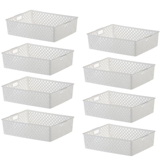 Kit 10 Cesto Organizador Multiuso Quadratta 27x11x8 Cm Menor preço em Kit 10 Cesto Organizador Multiuso Quadratta 27x11x8 Cm