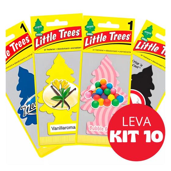 Imagem de Kit 10 Cheirinho Little Trees Perfume Pra Carro Sortido Pine