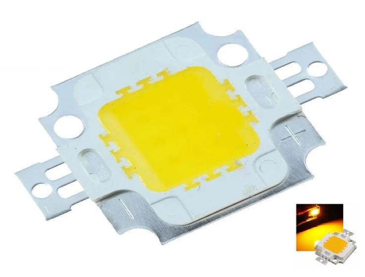 Imagem de Kit 10 chip super power led 10w 9v-12v amarelo