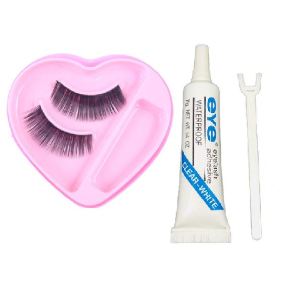 Imagem de Kit 10 Cílios Postiço Com Cola Bonjour Eyelash