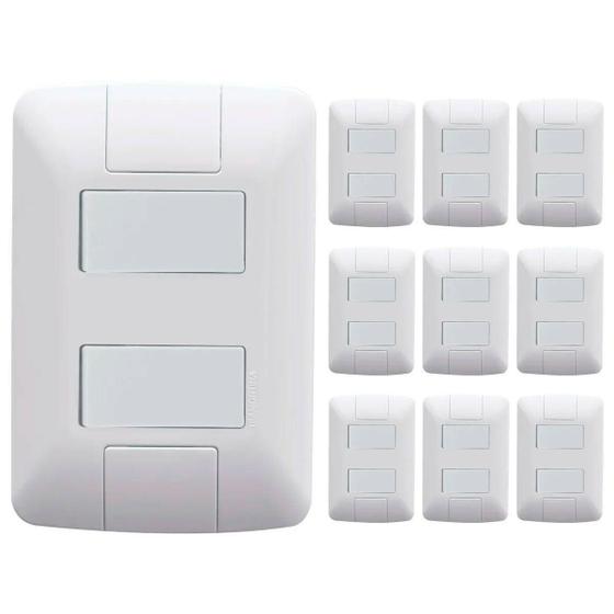 Imagem de Kit 10 Cj 4X2 2 Interruptor Simples Tramontina Aria 6 A 250V