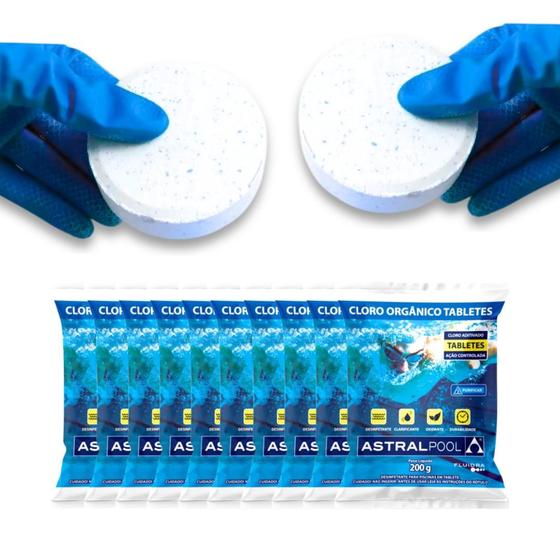 Kit 10 Cloro Para Piscina Tablete / Pastilha 200g Desinfeta E Oxida 200g - Astralpool Imagem de Kit 10 Cloro Para Piscina Tablete / Pastilha 200g Desinfeta E Oxida 200g