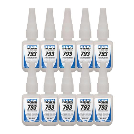 Kit 10 Cola Adesivo Instantâneo 793 Multiuso TekBond 20g Menor preço em Kit 10 Cola Adesivo Instantâneo 793 Multiuso TekBond 20g