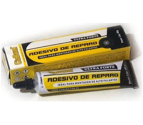 Imagem de Kit 10 Colas Pretas Adesivo De Reparo Alto Falantes 40Gr