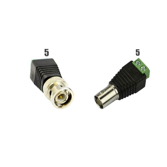 Imagem de Kit 10 Conector Bnc Borne 5macho +5 Femea Para Cftv Camera