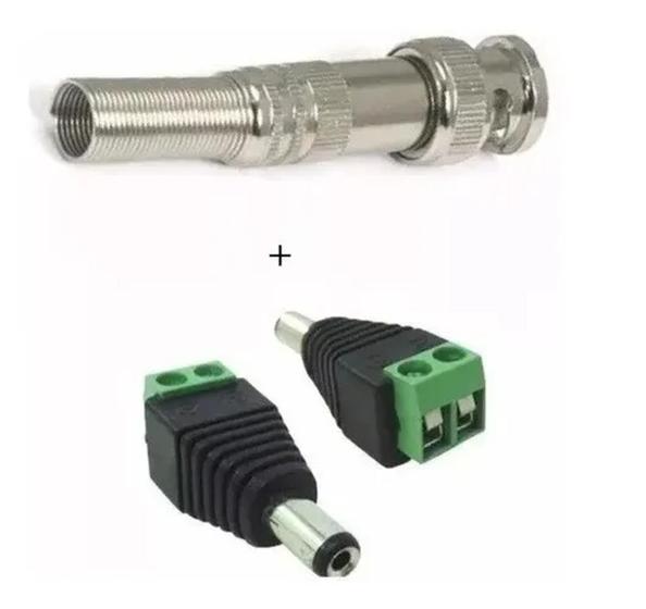 Imagem de Kit 10 Conector Bnc Com Mola + 5 P4 Macho Com Borne