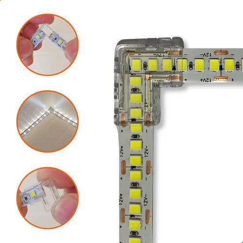 Imagem de Kit 10 Conector L Emenda Para Fita Led 10mm 240 E 120 Leds