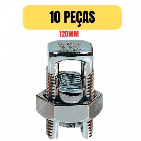 Imagem de Kit 10 conector parafuso split bolt 120mm pressao intelli 1808