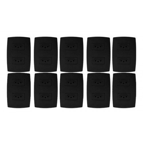 Kit 10 conjunto tomada dupla 10a - blux home grafite - kittomadupbluhopre Menor preço em Kit 10 conjunto tomada dupla 10a - blux home grafite - kittomadupbluhopre