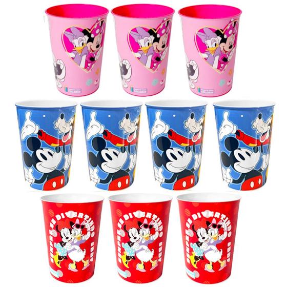 Imagem de Kit 10 Copos 320ml Minnie e Mickey p/ Base de Ovo de Páscoa Infantil