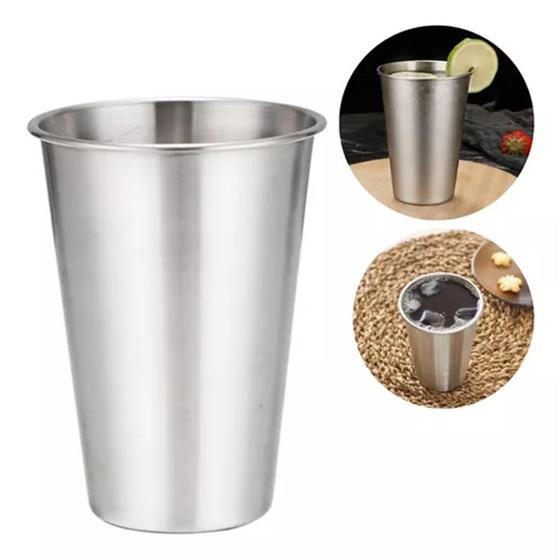 Imagem de Kit 10 Copos Bares Cozinha Casa Drinks Festas Multiuso 300ml Bebidas Alumínio Inoxidável 3