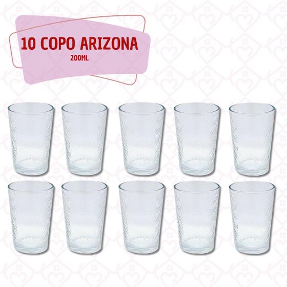 Imagem de Kit 10 Copos de Vidro 200ML Transparente para Agua e Suco