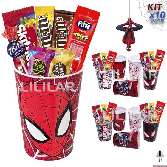 Imagem de Kit 10 Copos Homem Aranha Festa Infantil Decoração Lembrancinha Aniversário Spider Man