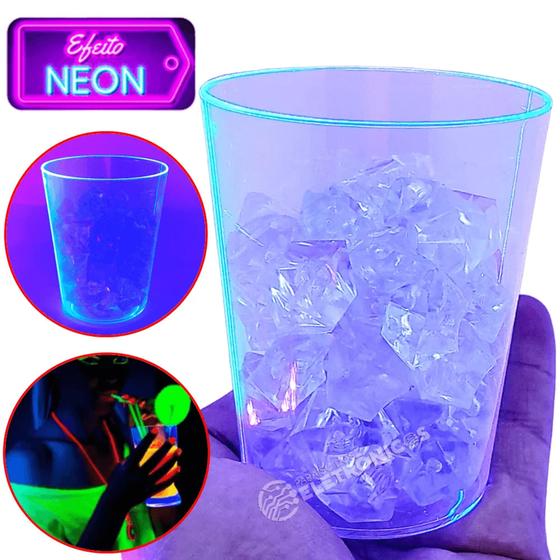 Imagem de Kit 10 Copos Little Cristal Transparente Neon 270ML Bebidas Luz AP1002CRN