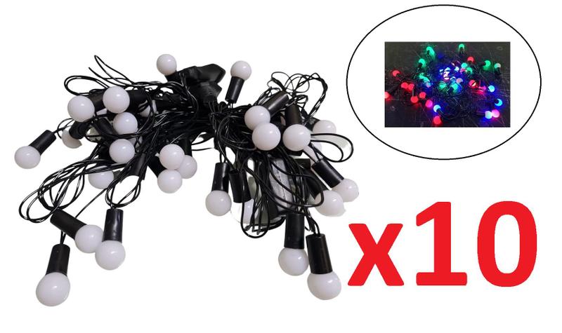 Imagem de Kit 10 cordão Pisca Pisca c/40 Bolinhas Led Colorido 127v 4m