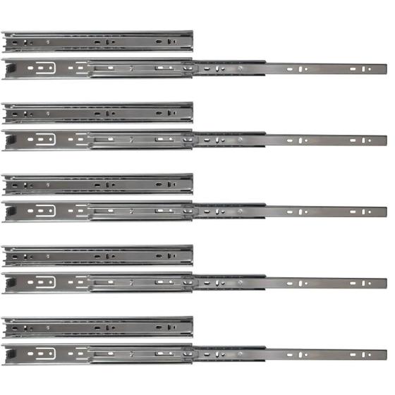 Imagem de Kit 10 Corrediças Telescópicas 30Cm 25Kg Para Gaveta 5 Pares