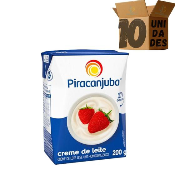 Imagem de Kit 10 Creme De Leite Piracanjuba 200g 17% De Gordura