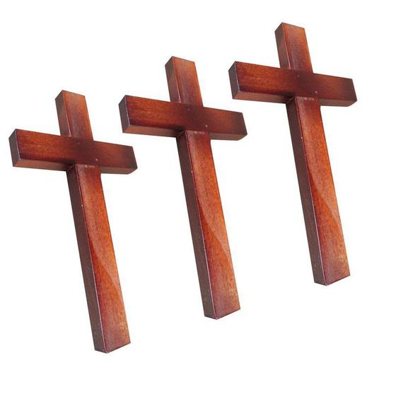 Imagem de Kit 10 Cruz Crucifixo Madeira Sem Imagem 40cm Atacado