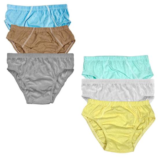 Imagem de Kit 10 Cueca Slip Infantil 100% Algodão Revenda Menino Criança Colorido