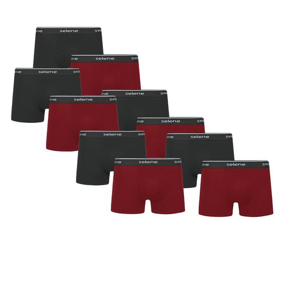 Imagem de Kit 10 Cuecas Adulto Boxer Selene Box Algodão Cotton Masculina