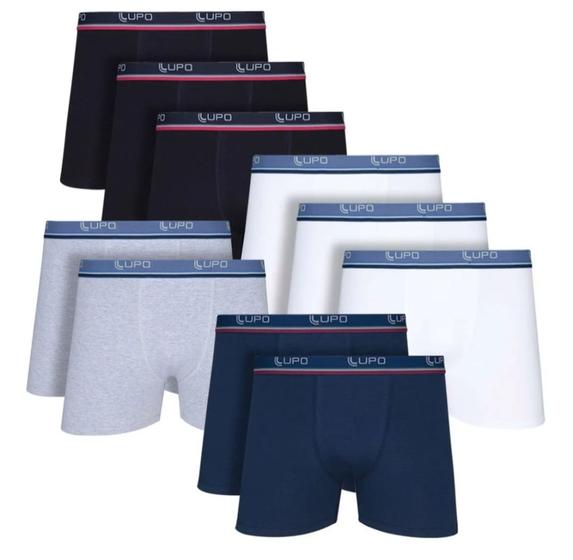 Imagem de Kit 10 Cuecas Boxer Lupo Cueca Box Algodão Masculina Atacado